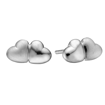 Christina Collect 925 sterling silver You & Me Beautiful stud earrings, also available in gold plated silver, model 671-S89